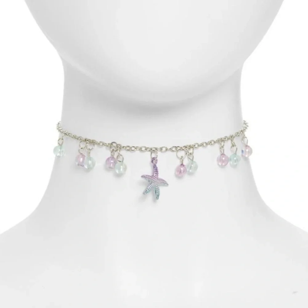 Mermaidcore Sea Life Choker - NIP - Silver + Holographic - Nordstrom -Adjustable
